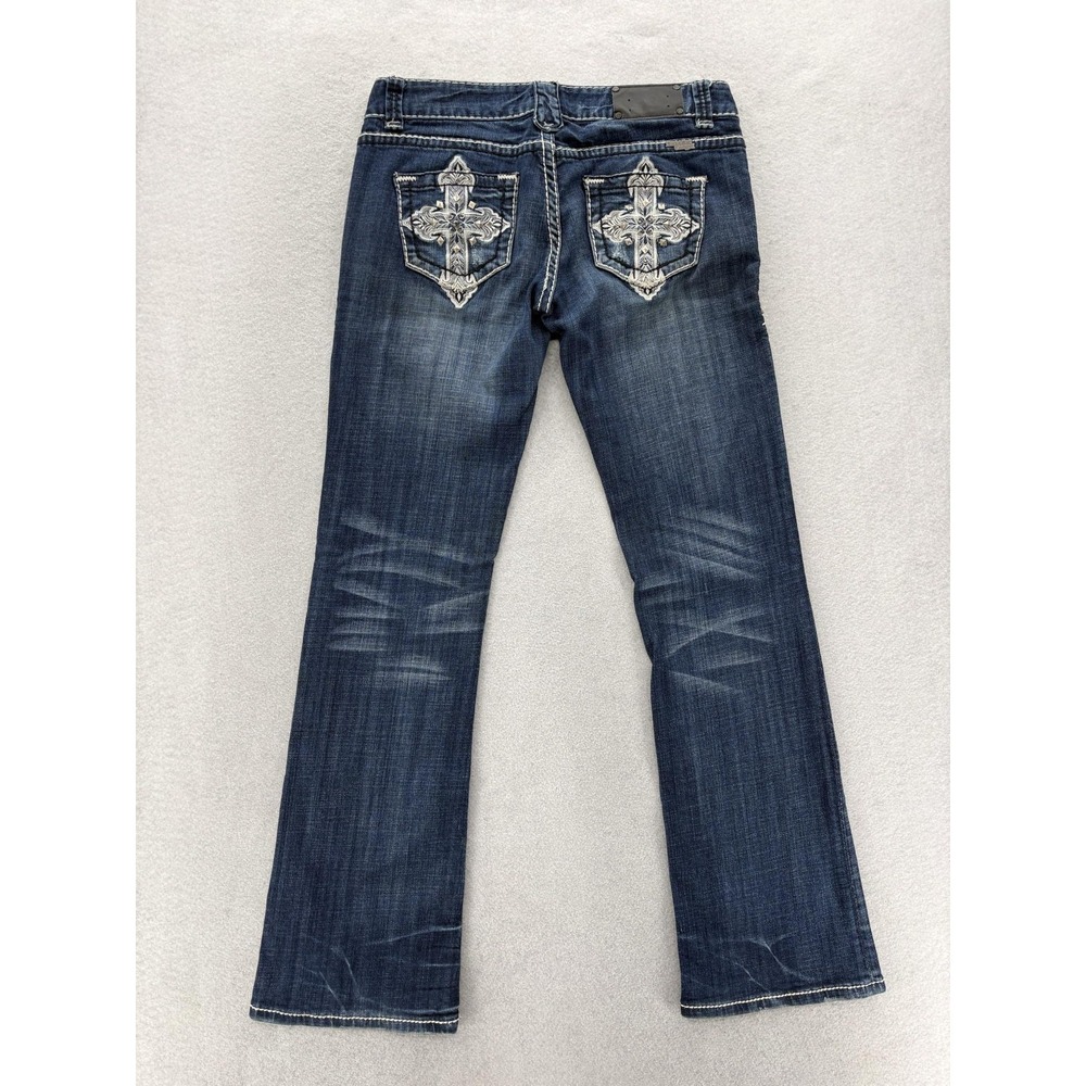 Rock And Roll Cowgirl Bootcut Jeans Womens 28x34 Blue Low Rise Embroidered Y2K